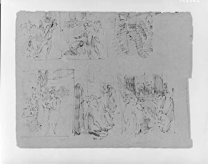 Sketches Collection: Six Figural Compositions Life Christ E. G Scourage