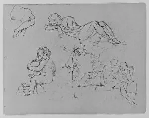 Sketches Collection: Five Figure Studies Sketchbook 1810-20 Ink