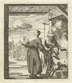 Blacksmith Art Prints: Two figures blacksmith Complete mean smith blacksmith
