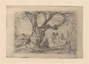 Ottoman Empire Artwork Prints: Figures under tree Three figures sitting under