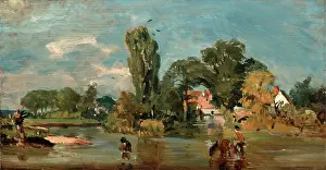 John Constable Oil Paintings Prints: Flatford Mill, Attributed to John Constable, 1776-1837, British