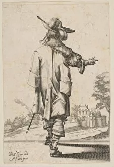 After Jean De Saint Igny Collection: Gentleman Back Pointing towards Chateau 1629