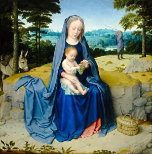 Rest On The Flight Into Egypt Prints: Gerard David, The Rest on the Flight into Egypt, Netherlandish, c. 1460-1523, c. 1510