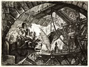 Artistic Collection: Giovanni Battista Piranesi (Italian, 1720 - 1778). Prisoners on a Projecting Platform