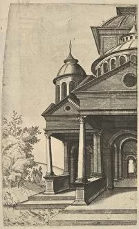 After A Print Previously Attributed To The Master Ga Collection: Half Building Templum Saturni series Ruinarum variarum fabricarum delineationes pictoribus