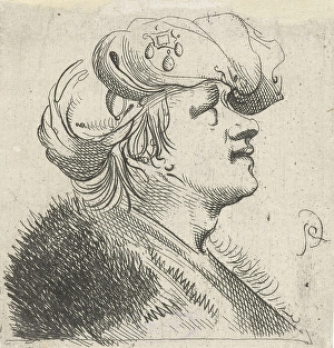 Head of a young man with a pearl turban on his head, print maker: Pieter Jansz. Quast Head of a young man with a pearl turban on his head, print maker: Pieter Jansz. Quast