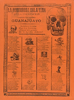 horrific skeleton, flood, Guanajuato, Jose Guadalupe Posada, Mexican, 1851–1913, 1905 horrific skeleton, flood, Guanajuato, Jose Guadalupe Posada, Mexican, 1851–1913, 1905