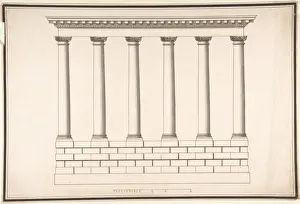 Ionic Colonnade 6 Columns Rusticated Base Print