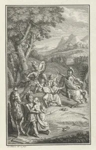 Knights in combat, Jacob Folkema, 1702 - 1767 Knights in combat, Jacob Folkema, 1702 - 1767