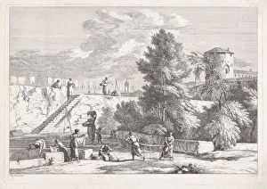 Landscape women doing laundry Landscapes Marco Ricci Landscape women doing laundry Landscapes Marco Ricci