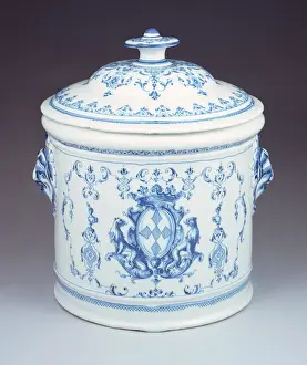 Print of Lidded Jar, Tin-glazed earthenware