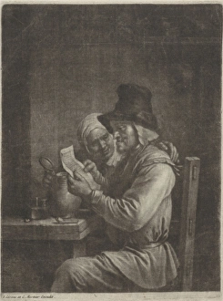 Man and woman reading a letter, Wallerant Vaillant, David Teniers (II), Johannes Covens Man and woman reading a letter, Wallerant Vaillant, David Teniers (II), Johannes Covens