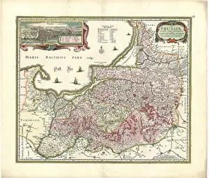 16th Century Maps Prints: Map Tabula Prussiae eximiA curA conscripta