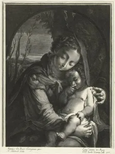 Maria child seated half-length depicted under Maria child seated half-length depicted under