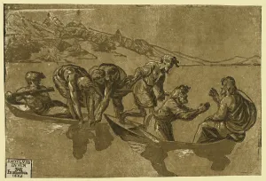 The miraculous draught of fishes, between 1500 and 1530, printed 1609, Carpi, Ugo da The miraculous draught of fishes, between 1500 and 1530, printed 1609, Carpi, Ugo da