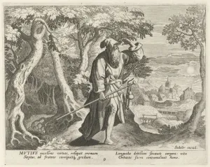 Mutius the hermit, Johann Sadeler (I), Raphael Sadeler (I), Maerten de Vos, 1583 - 1588 Mutius the hermit, Johann Sadeler (I), Raphael Sadeler (I), Maerten de Vos, 1583 - 1588
