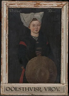 Ooesthuiser Vrou Old painting lady hat oil on canvas Ooesthuiser Vrou Old painting lady hat oil on canvas