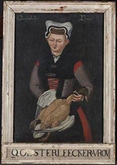 Oosterleecker Vrou Old painting lady duck Picture frame Oosterleecker Vrou Old painting lady duck Picture frame