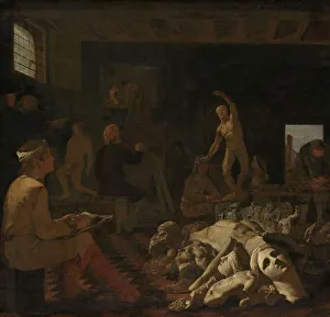 A Painteras Studio painter's studio two boys A Painteras Studio painter's studio two boys