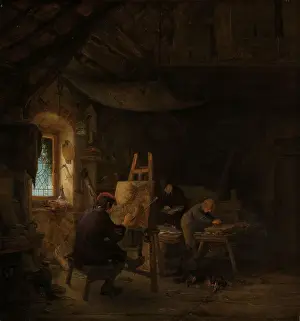 Adriaen Van Ostade Artwork Prints: Painteras Studio Painters studio Interior