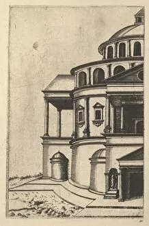 After A Print Previously Attributed To The Master Ga Collection: Partial View Building Templum Isaiae Prophetae