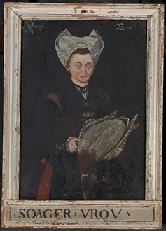 Picture frame Soager Vrou Old painting lady duck Picture frame Soager Vrou Old painting lady duck