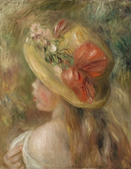 Pierre-Auguste Renoir Young Girl Hat Jeune fille au chapeau Pierre-Auguste Renoir Young Girl Hat Jeune fille au chapeau