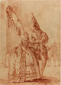 Pierre Thomas Le Clerc, French (born c. 1740), A Lady and Gentleman with Exaggerated Pierre Thomas Le Clerc, French (born c. 1740), A Lady and Gentleman with Exaggerated