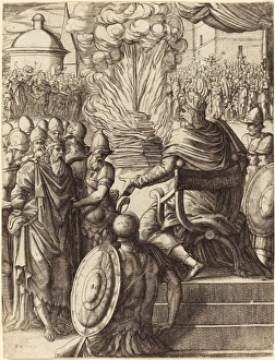 Pierre Woeiriot (French, 1532 - 1599), Heraclius Sentencing the Tyrant Phocas, engraving Pierre Woeiriot (French, 1532 - 1599), Heraclius Sentencing the Tyrant Phocas, engraving
