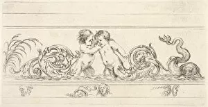 After Stefano Della Bella Collection: Plate 3 two infants standing water center legs