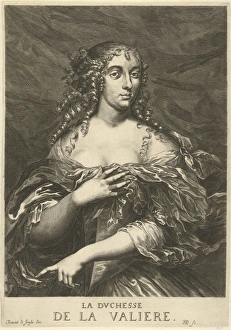 Portrait of Louise Francoise de La Baume Le Blanc de la Valliere, print maker: Hendrik Portrait of Louise Francoise de La Baume Le Blanc de la Valliere, print maker: Hendrik