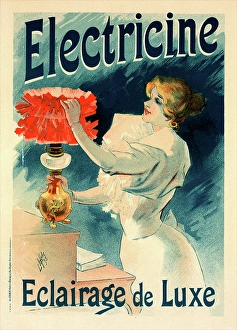 Poster for l' Electricine, Lucien Lefevre 1850 France, exhibited in the Salon Poster for l' Electricine, Lucien Lefevre 1850 France, exhibited in the Salon