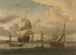 Abraham Storck Collection: Roads Enkhuizen Seascape roadstead warships yachts