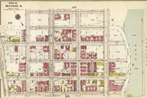 Vintage USA Geography Maps Prints: Part of Section 8: Plate 175