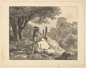 Framed Print : Shady Enclosure Trees 1815 Etching Print, second state