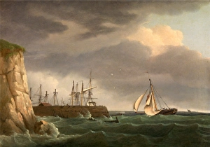 A Ship Running into Harbour with Other Craft at a Jetty Signed and dated, lower left A Ship Running into Harbour with Other Craft at a Jetty Signed and dated, lower left