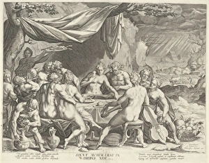 The sinful humanity before the flood, Johann Sadeler I, Anonymous, Francois van den Hoeye The sinful humanity before the flood, Johann Sadeler I, Anonymous, Francois van den Hoeye