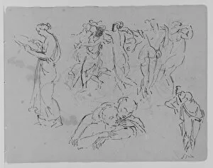 Sketches Collection: Sketches Two Women Man Fighting Beast Furniture Fragments