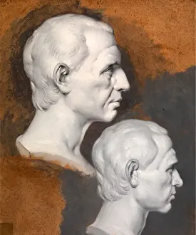 Joseph Wright Of Derby Artist Prints: Studies of a Classical Bust A Study after an Antique Bust in Two Positions, Joseph