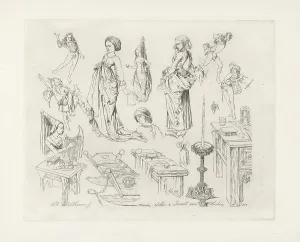 Study sheet dancing music- figures medieval clothing Study sheet dancing music- figures medieval clothing