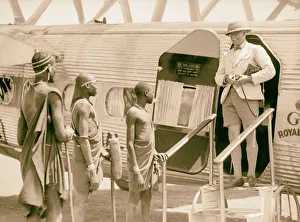 Sudan Malakal Passengers alighting plane 1936 Sudan Malakal Passengers alighting plane 1936