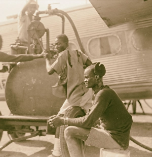 Sudan Malakal Shilluks refulling plane 1936 Malakāl Sudan Malakal Shilluks refulling plane 1936 Malakāl
