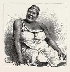 SWAZILAND, THE QUEEN OF THE SWAZIES, engraving 1890 SWAZILAND, THE QUEEN OF THE SWAZIES, engraving 1890