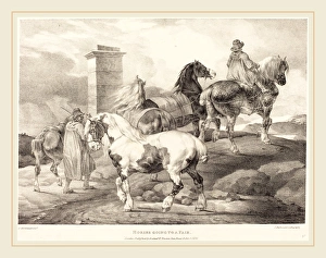 Theodore Gericault (French, 1791-1824), Horses Going to a Fair, 1821, lithograph Theodore Gericault (French, 1791-1824), Horses Going to a Fair, 1821, lithograph