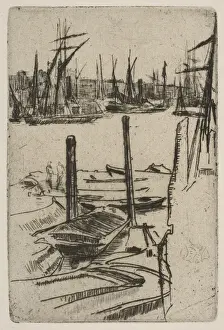 1879 Etching Drypoint Print of a Small Pool