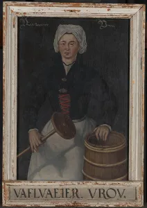 Vafluaeier Vrou Old painting lady oil on canvas Vafluaeier Vrou Old painting lady oil on canvas