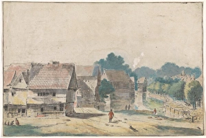 Village with houses with timber, Hendrik Spilman, Josua de Grave, 1742 - 1784 Village with houses with timber, Hendrik Spilman, Josua de Grave, 1742 - 1784