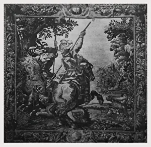 Medieval Tapestry Art Prints: Wolf-hunt