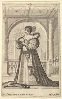 After Jean De Saint Igny Collection: woman standing facing left profile wearing hat