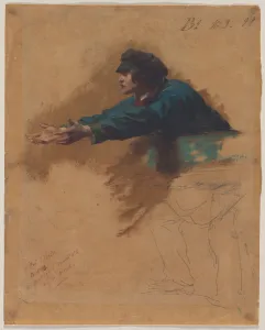 Young Man Leaning Forward Outstretched Arms Study Young Man Leaning Forward Outstretched Arms Study